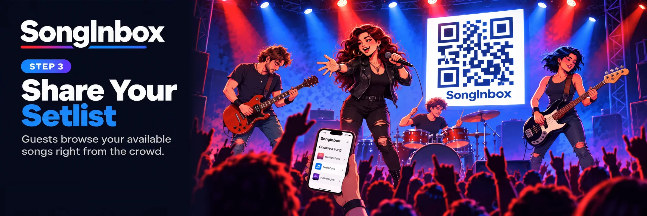 Step 3: Share your setlist with the audience.